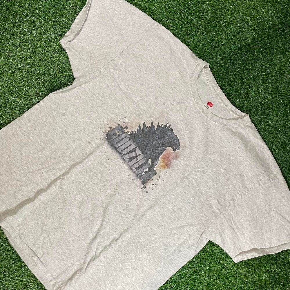 Hanes retro white Godzilla cotton T-shirt Men's XL